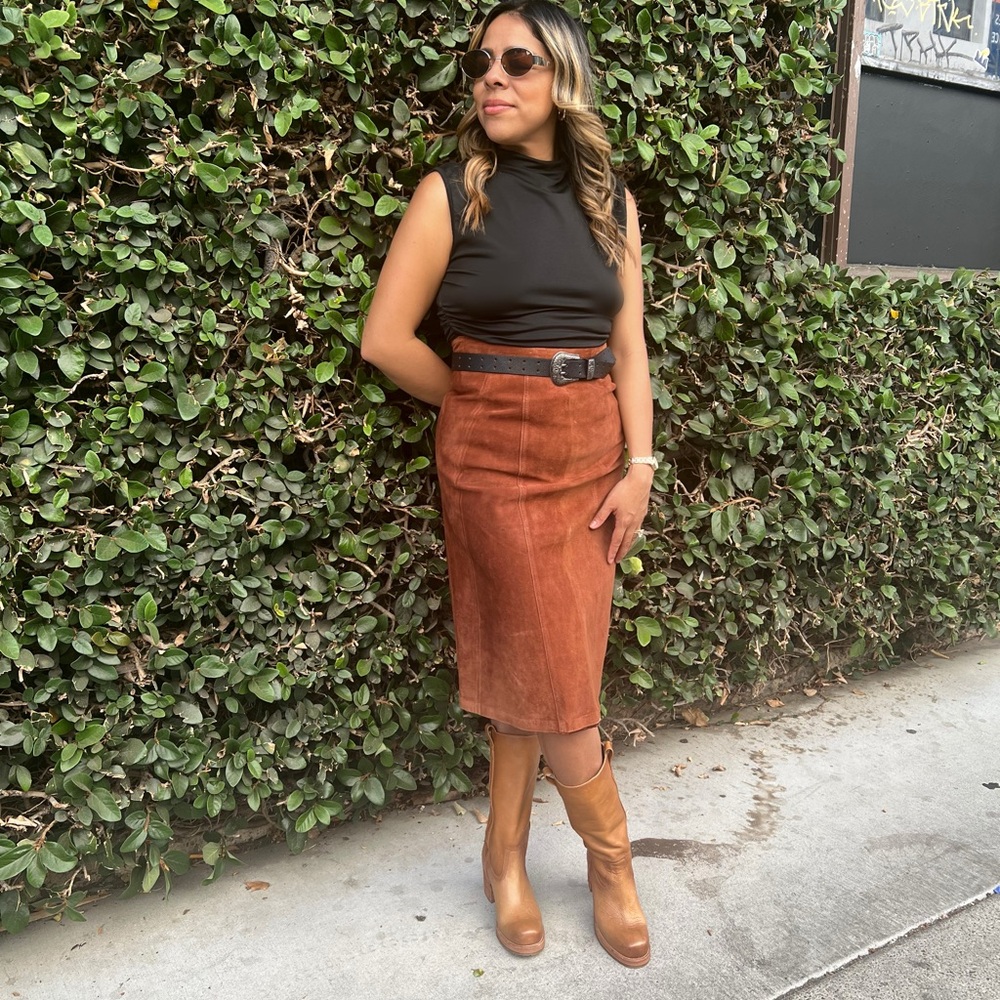 Vintage Brown Suede Skirt
